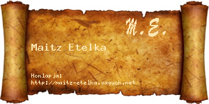 Maitz Etelka névjegykártya
